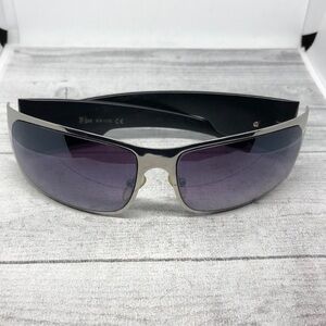 KHAN sport men's sunglasses KN 1132 shield style silver black purple lens
